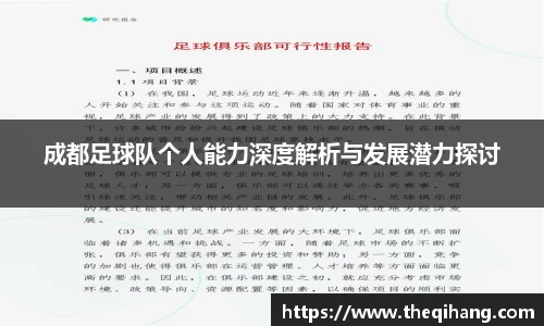 成都足球队个人能力深度解析与发展潜力探讨